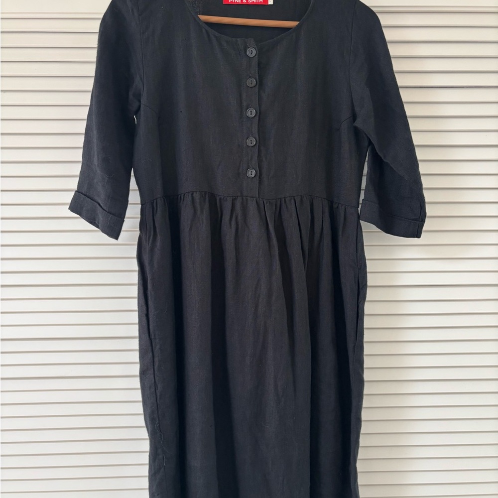 Pyne & Smith No. 12 black linen dress